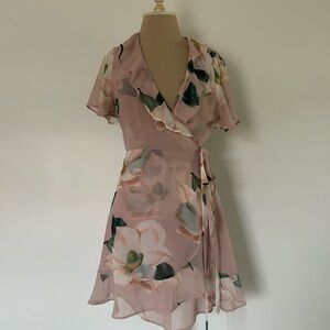 Show Me Your MuMu Blush Floral Mini Dress